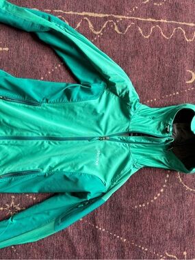 Marmot Teal Green Hooded Softshell Jacket